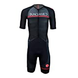 Sundried Mens Pro trifonction Manches Courtes Triathlon Ironman Plus Proche pour Le Racing Tri Suit (Noir, M)