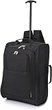 5 Cities Bagages à main Trolley sac à épaule Valise, 55 cm, 42 Litres, Noir