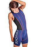 Sundried Ensemble 3 pièces Moulant Triathlon pour Femmes Duathlon Course, Nage Cyclisme (X-Large)