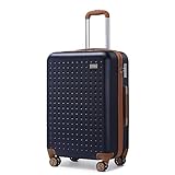 Kono Grande Valise 76cm, Valise Soute en ABS Valise Rigide 4 roulettes Valise de Voyage avec Serrure TSA (Marine)