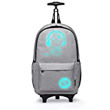 Kono Valise à roulettes Lumineuse pour Ordinateur Portable pour Enfants - 25 l, Gris, M, Bagage à Main