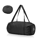 Yitexin Sac de Sport Pliable avec Poche Humide et sèche, Sac de Voyage ultraléger, Sac de Grande capacité, Sac de Transport résistant aux éclaboussures, Noir