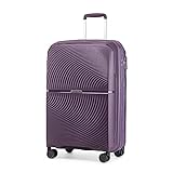 British Traveller Valise Moyenne Taille Valises Soute 68 Liters, Valise Rigide Trolley en Polypropylène Valise de Voyage à 4 roulettes et Serrure TSA, 67x46x27 cm (Violet)